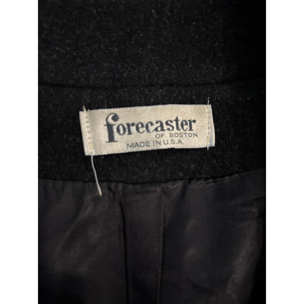Forecaster of Boston Vintage Pure Wool Double Breasted Long Overcoat Black 11/12 - Picture 2 of 6